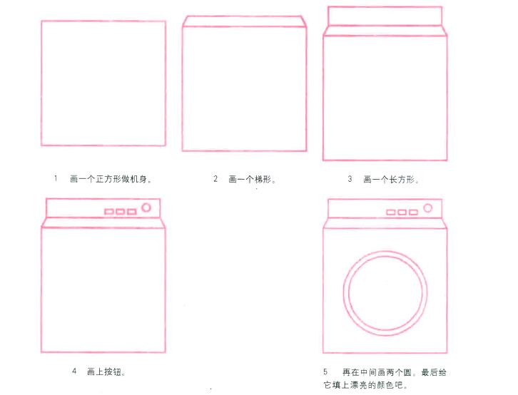 洗衣机的画法步骤 洗衣机简笔画图片-www.qqscb.com