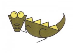 鳄鱼的画法 卡通鳄鱼简笔画步骤图片教程
