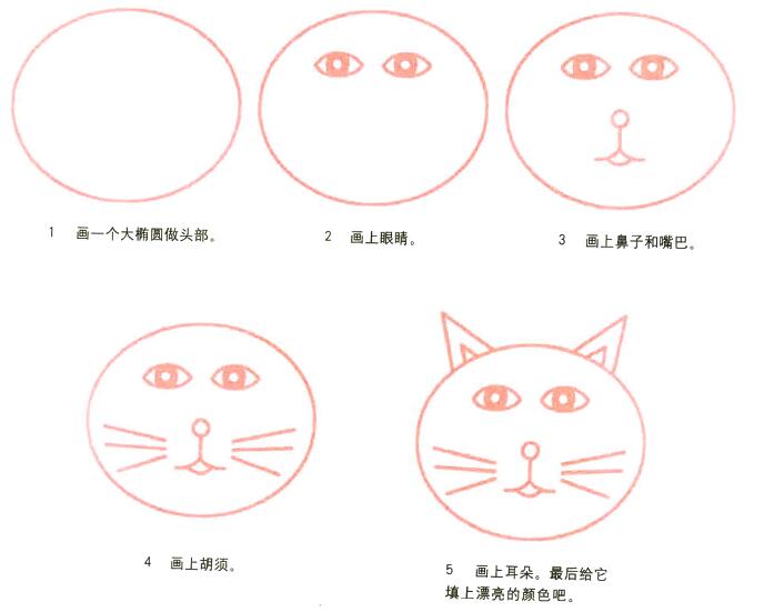 猫脸的画法图片 猫脸简笔画步骤素描-www.qqscb.com