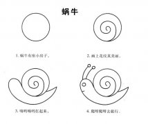 蜗牛的画法 小蜗牛简笔画步骤教程素描