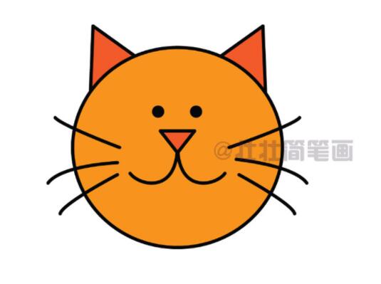 小猫的画法 猫脸简笔画步骤涂色-www.qqscb.com