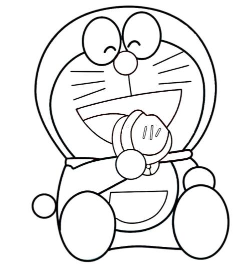 卡通机器猫的画法 机器猫简笔画教程-www.qqscb.com