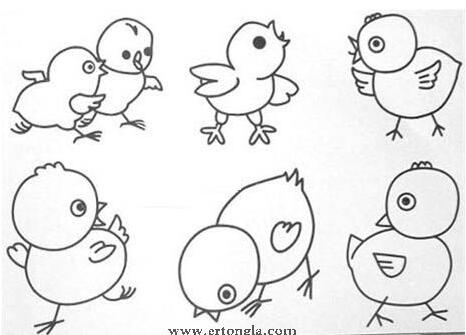 小鸡的简笔画图片 小鸡的画法步骤教程-www.qqscb.com
