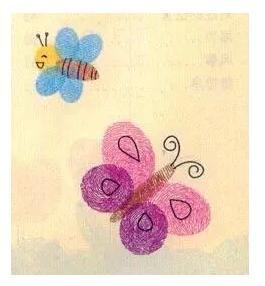 蜜蜂蝴蝶花朵儿童手指画步骤-www.qqscb.com