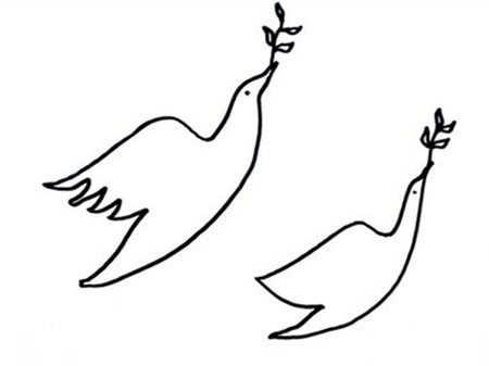 怎么画和平鸽图片 鸽子的简笔画图片教程-www.qqscb.com