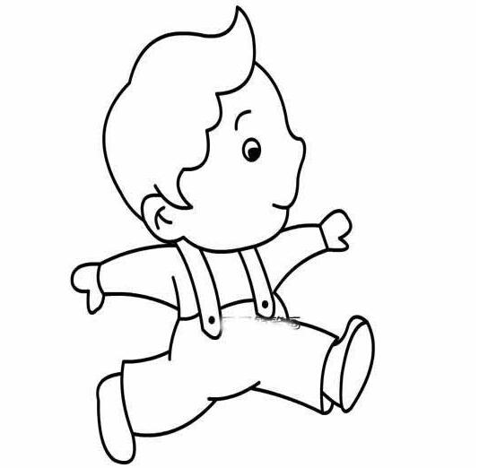 怎么画跑步的小男孩 运动跑步小男孩简笔画-www.qqscb.com