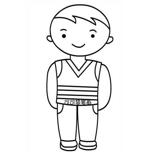 站立的小男孩怎么画 可爱小男孩简笔画图片-www.qqscb.com