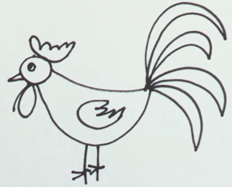 怎么画一只大公鸡 简笔画公鸡视频教程-www.qqscb.com