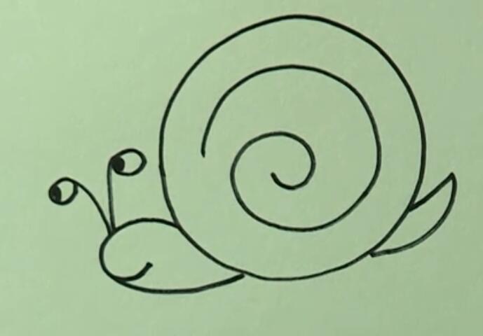 怎么画小蜗牛 简笔画蜗牛视频教程-www.qqscb.com