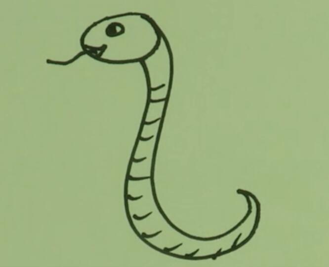 怎么画一条小蛇 蛇的简笔画视频教程-www.qqscb.com