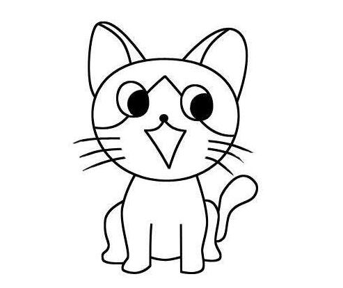 卡通小猫怎么画 小猫的画法简笔画教程-www.qqscb.com