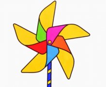 小风车怎么画 涂色风车简笔画视频教程