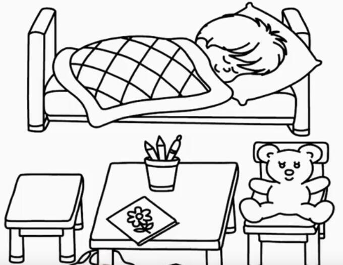 宝宝卧室的画法 儿童房简笔画视频教程-www.qqscb.com