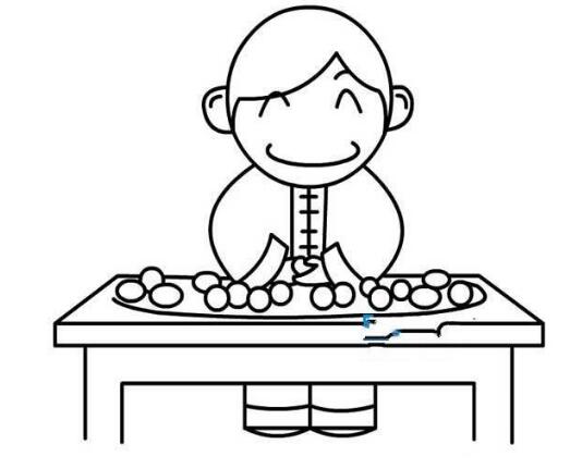 怎么画汤圆 元宵做汤圆简笔画图片教程-www.qqscb.com