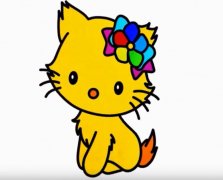 涂色凯蒂猫怎么画 小猫咪kitty简笔画视频教程