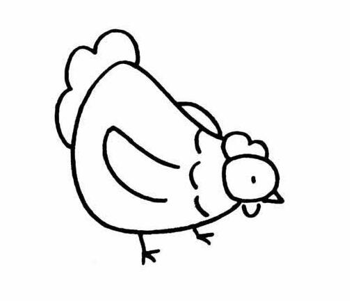 卡通母鸡怎么画 母鸡觅食的简笔画教程