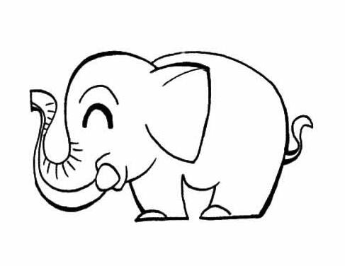 长鼻子大象怎么画 大象的简笔画图片教程