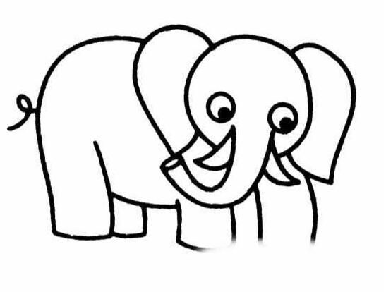 长鼻子大象怎么画 大象的简笔画图片教程-qqscb.com