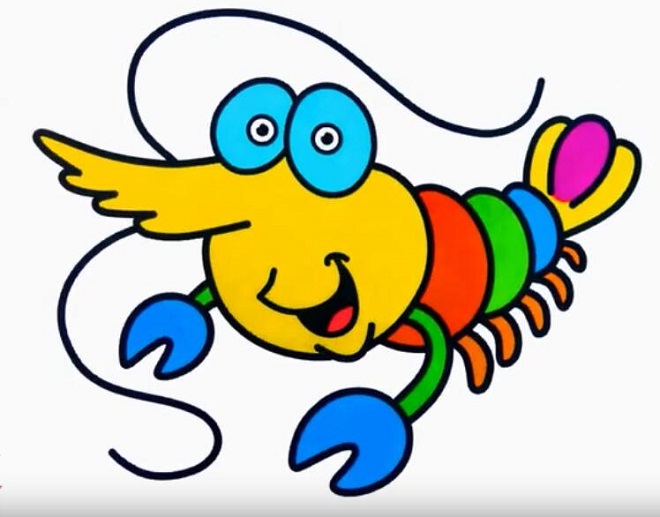 卡通龙虾怎么画 小龙虾简笔画涂色视频教程-qqscb.com