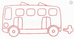 公交车怎么画 公共汽车简笔画图片教程