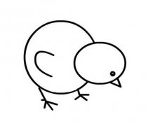 怎么画小鸡 可爱小鸡啄虫的简笔画教程