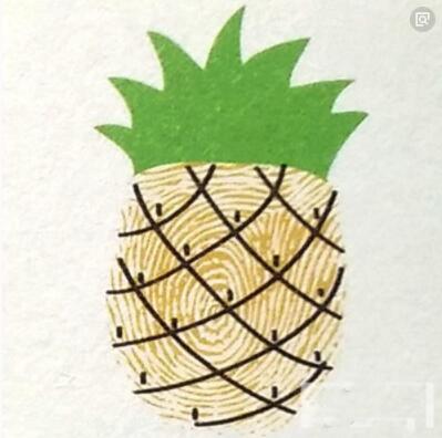 菠萝的手指画怎么画 水果菠萝的画法-qqscb.com