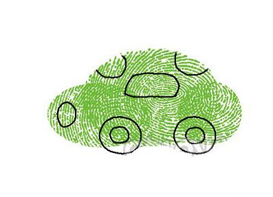 小汽车手指画怎么画 卡通小汽车的画法-qqscb.com