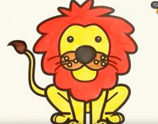 涂色狮子简笔画视频教程 卡通狮子怎么画