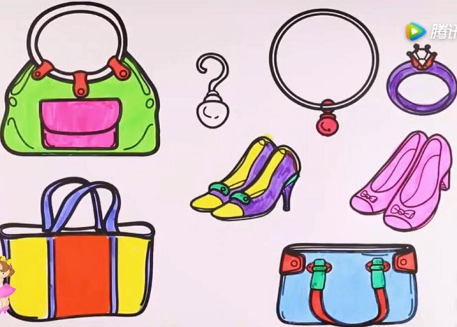 怎么画包包和高跟鞋 女神套装的简笔画视频教程-qqscb.com