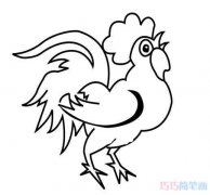 公鸡简笔画的画法图片素描 怎么画一只大公鸡