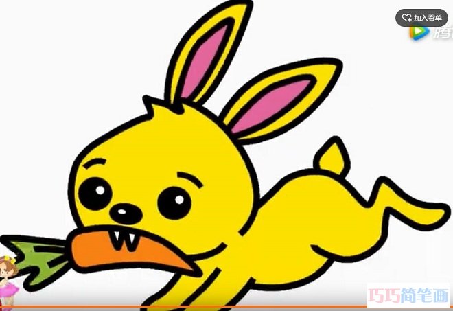 小兔子怎么画 爱吃萝卜的小白兔简笔画视频-qqscb.com