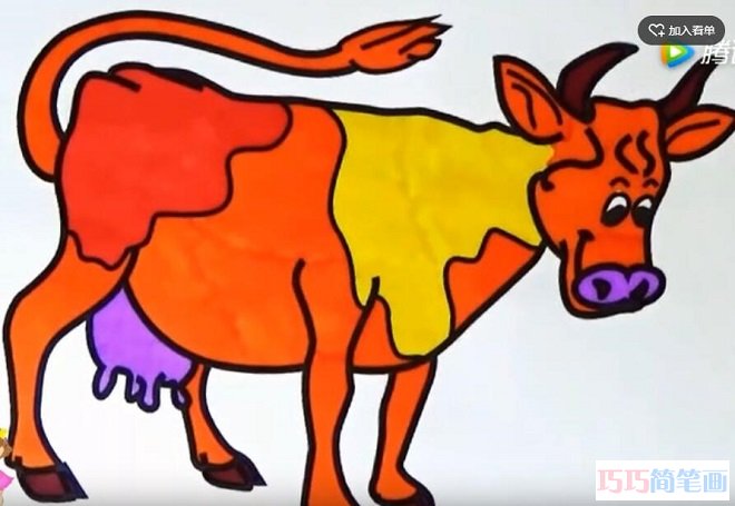 老黄牛怎么画 黄牛的画法简笔画视频教程-qqscb.com