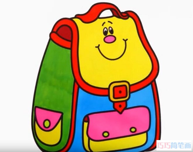 涂色书包怎么画 儿童书包的简笔画视频教程-qqscb.com