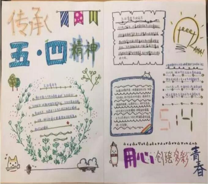 传承五四精神手抄报内容 青年节手抄报图片-www.qqscb.com
