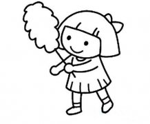 五一劳动节做家务打扫卫生的小女孩简笔画图片