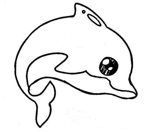 卡通海豚怎么画 海豚的简笔画图片素描-www.qqscb.com