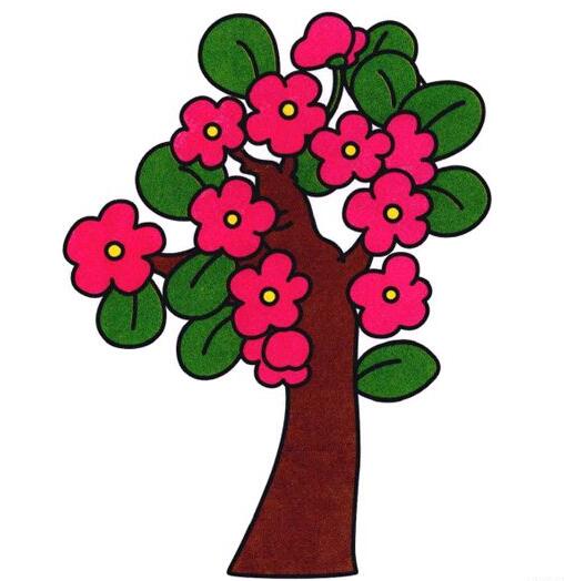 桃树怎么画 桃花桃树的画法简笔画图片-www.qqscb.com