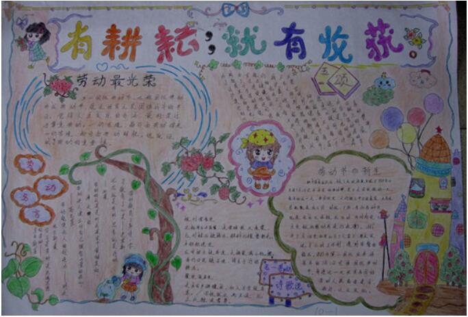 有耕耘就有收获 51劳动节手抄报内容图片-www.qqscb.com