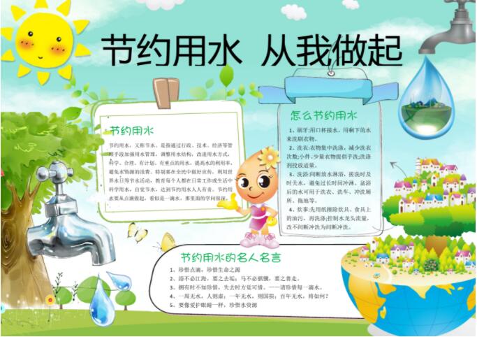 关于节约用水,从我做起手抄报内容