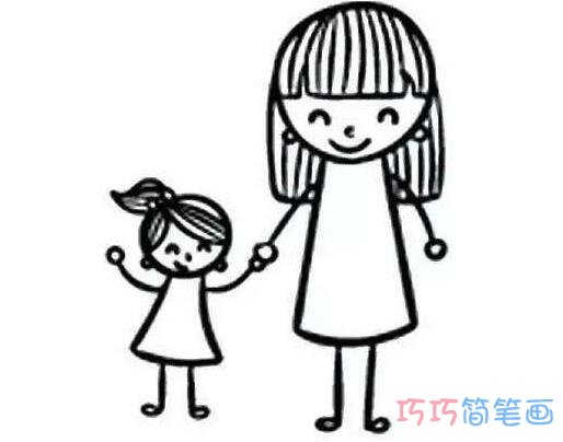 母亲怎么画素描 简笔画妈妈的画法图片