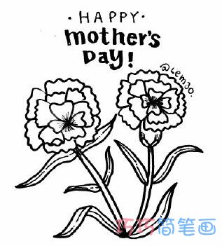 母亲节康乃馨的画法 怎么画漂亮康乃馨步骤