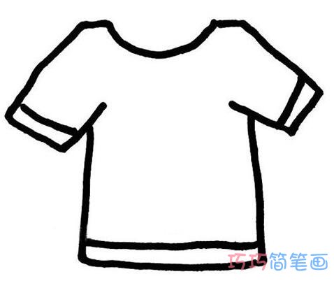 简单T恤怎么画 衣服的画法简笔画图片