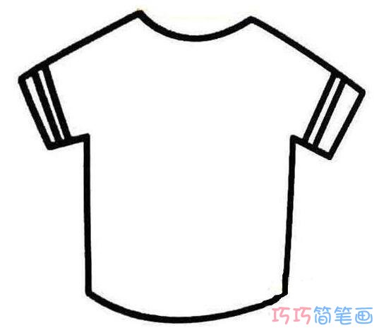 短袖衣服怎么画 t恤的画法简笔画步骤