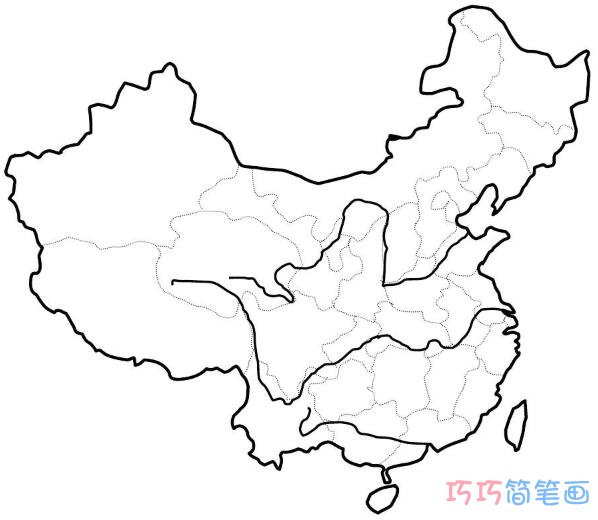 中国地图怎么画 地图的画法简笔画图片