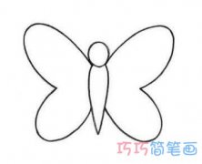 简单蝴蝶的画法步骤 蝴蝶简笔画图片教程
