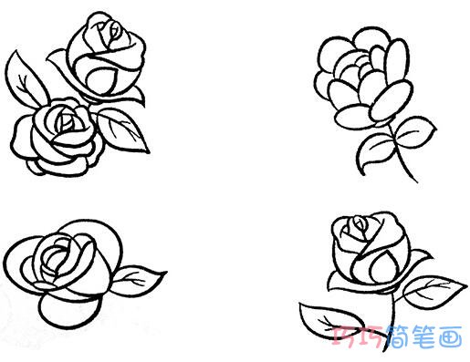 玫瑰花怎么画步骤 漂亮玫瑰花的画法图片大全