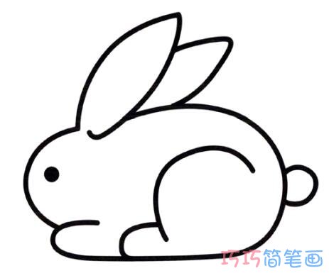 可爱小兔子的画法 涂色小白兔简笔画图片
