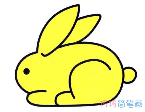 可爱小兔子的画法 涂色小白兔简笔画图片