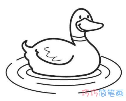 游泳的鸭子怎么画 水中游泳的家鸭简笔画图片