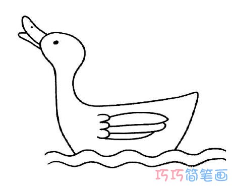 游泳的鸭子怎么画 水中游泳的家鸭简笔画图片